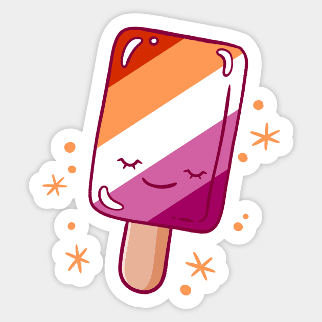 Lesbian Pride Flag Popsicle Summer Pride Sticker by Sunburst Designs